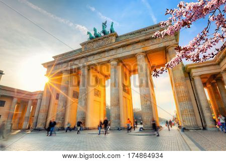 Brandenburg gate at spring, Berlin