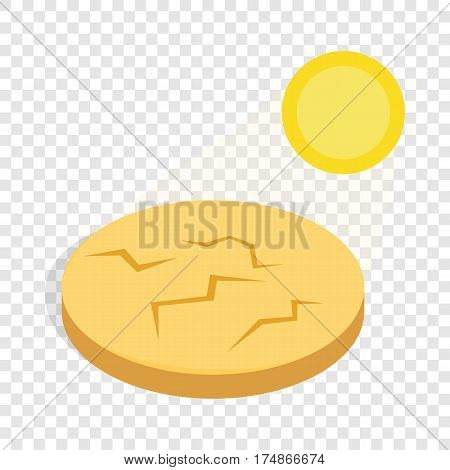 Drought cracked desert landscape isometric icon 3d on a transparent background vector illustration