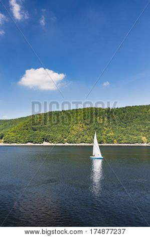 Sailboat On Lake Rursee, Germany