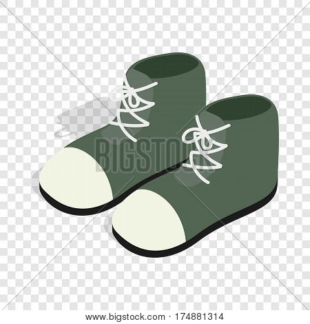 Pair of green boots isometric icon 3d on a transparent background vector illustration