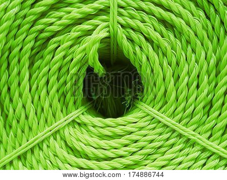 Closeup the colorful nylon roll in shop background,Color nylon rope texture,abstract of roll of nylon rope for background used.
