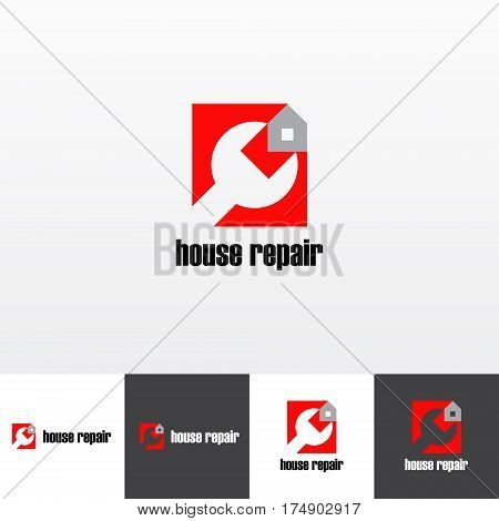 Vector logotype for house repair and maintenance eps file horisontal and vertical view