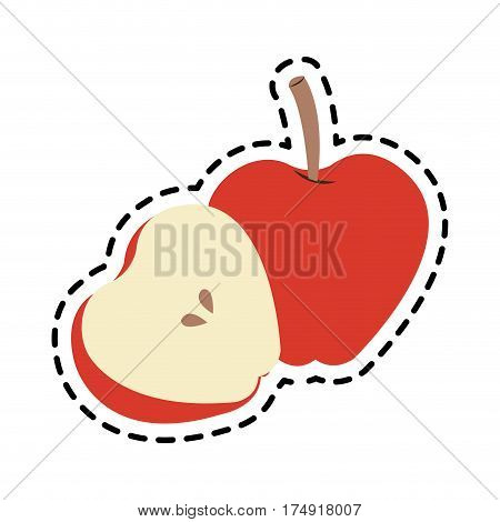 red apple icon image vector illustration design
