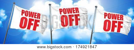 power off, 3D rendering, triple flags