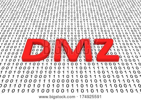 dmz in the form of binary code, 3D illustration