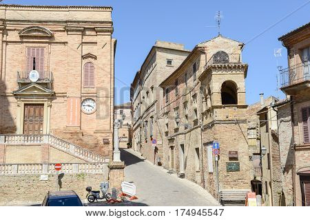 The Old Center Of Ripatransone On Marche, Italy