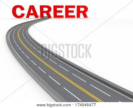 road concept - career. 3d rendered illustration