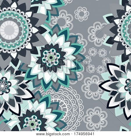 Abstract seamless pattern ornament. Mandala repeat pattern. Vintage background. Vector illustration.