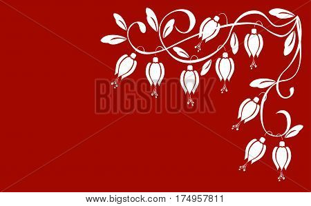 decorative plant element with flowers and leaves
