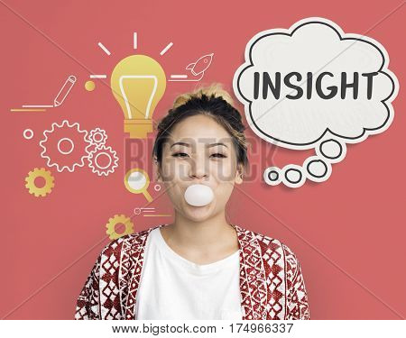 Imagining creative inspiration thought bubble 