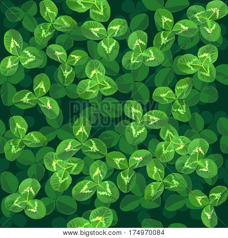 seamless pattern background with green leaves of clover