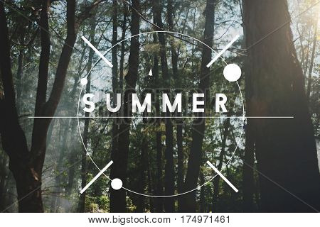 Summer Season Word Graphic Concept