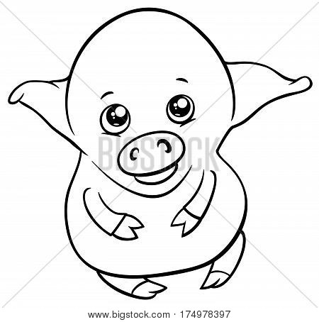 Cute Piglet Coloring Page