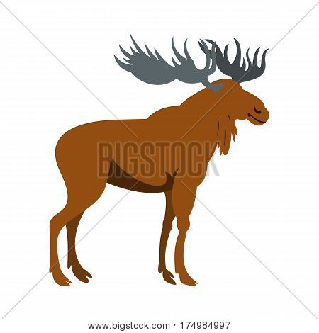 Moose icon isolated on white background vector illustration
