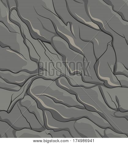 Stone surface texture seamless pattern. Rough gray rock texture