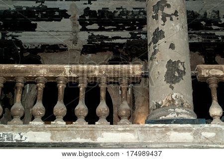 Architectural detail of the Lutheran Church suffered from a fire.