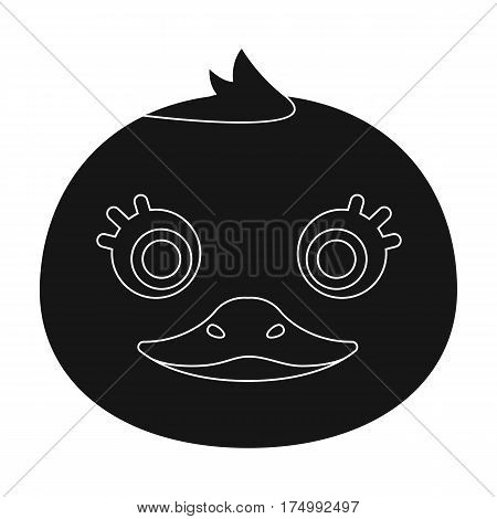 Duck muzzle icon in black design isolated on white background. Animal muzzle symbol stock vector illustration.