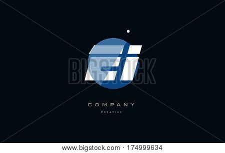 Ei E I  Blue White Circle Big Font Alphabet Company Letter Logo
