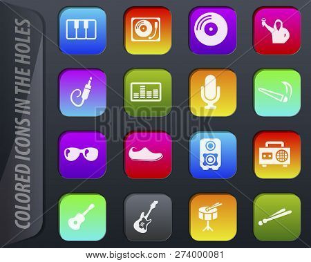 Disco Or Club Colored Icons In The Holes Easily Adapt To Any Background