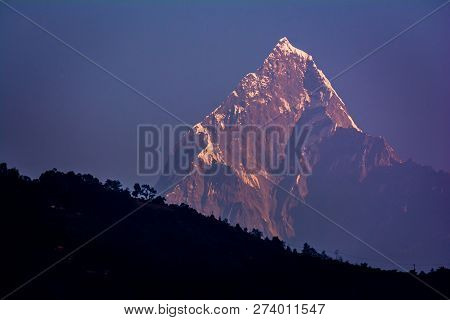 Mountain Peak Annapurna View From Pokhara City , Nepal