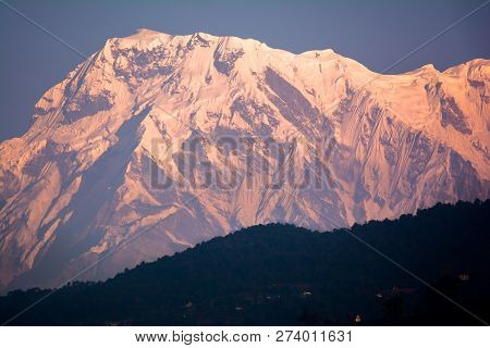 Mountain Peak Annapurna View From Pokhara City , Nepal