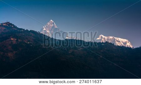 Mountain Peak Annapurna View From Pokhara City , Nepal