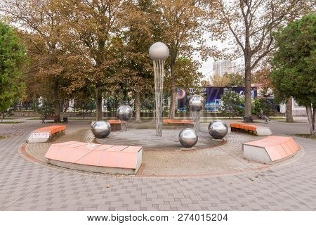 Anapa, Russia - October 3, 2018: Fountain 