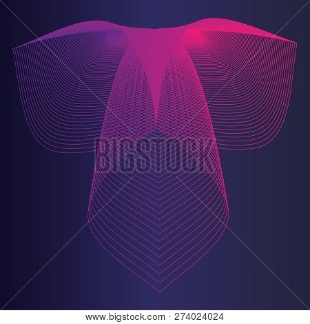 Purple Pattern On Dark Blue Background, Abstract Image