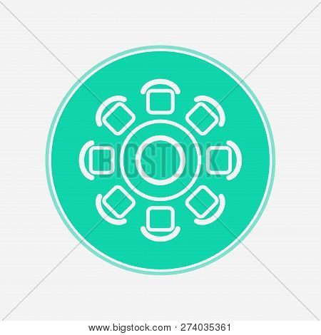 Round Table Icon Vector, Filled Flat Sign, Solid Pictogram Isolated On White. Symbol, Logo Illustrat