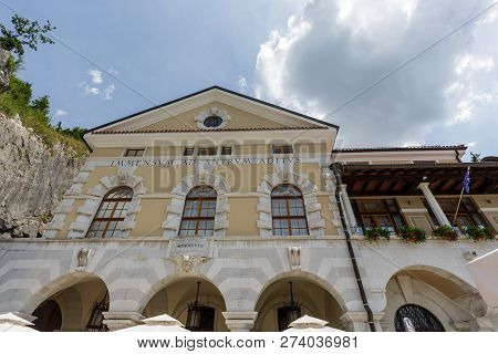 Postojna, Slovenia- June 30, 2015: Postojna Cave Entry Building, Slovenia