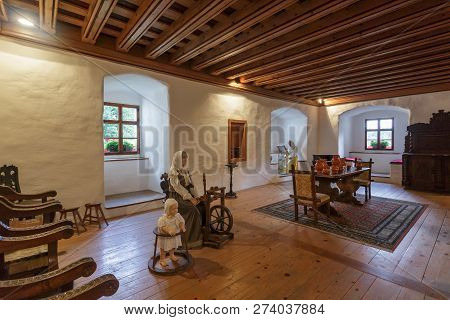 Postojna, Slovenia- June 30, 2015: Interior Predjama Castle In Postojna Cave, Slovenia