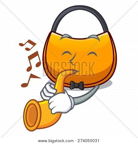 With Trumpet Hobo Bag Outline On Image Cartoon