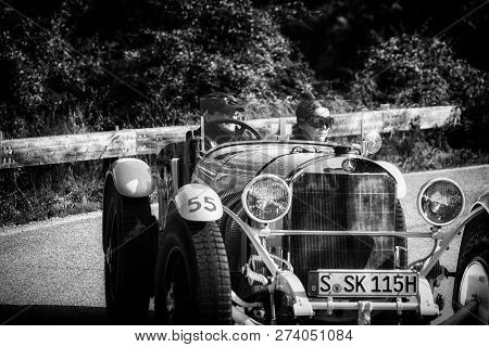 Pesaro Colle San Bartolo , Italy - May 17 - 2018 : Mercedes-benz 710 Ssk 1928 On An Old Racing Car I