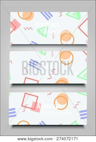 Seamless  Pattern Banner With Geometric Elements In Memphis Style,with Pastal Color Style,esp10