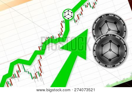Bibox Token (bix) Index Rating Go Up On Exchange Market; Cryptocurrency Chart On Tablet Pc (smartpho