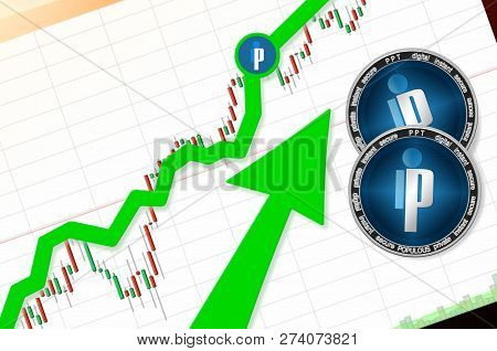 Populous (ppt) Index Rating Go Up On Exchange Market; Cryptocurrency Chart On Tablet Pc (smartphone)