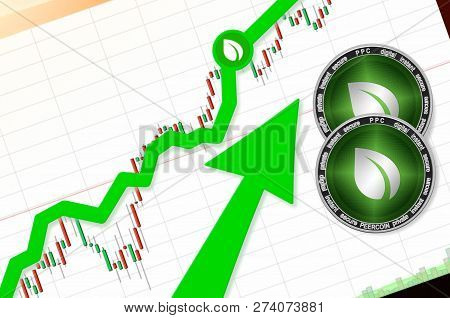 Peercoin (ppc) Index Rating Go Up On Exchange Market; Cryptocurrency Chart On Tablet Pc (smartphone)