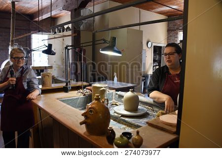 Pottery Making Demonstration At The Pottery Shop At Greenfield Village, Dearborn, Mi, May 28, 2018