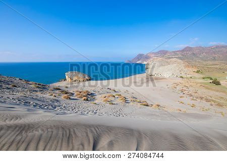 Awesome Scenic Of Monsul Beach From Top Of The Dune In Cabo De Gata Natural Park