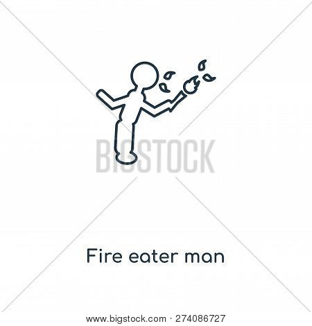 Fire Eater Man Icon In Trendy Design Style. Fire Eater Man Icon Isolated On White Background. Fire E
