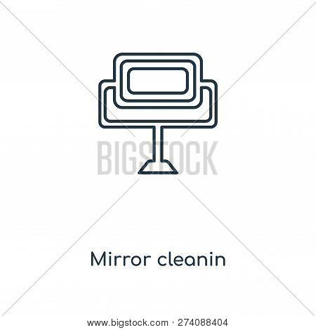 Mirror Cleanin Icon In Trendy Design Style. Mirror Cleanin Icon Isolated On White Background. Mirror