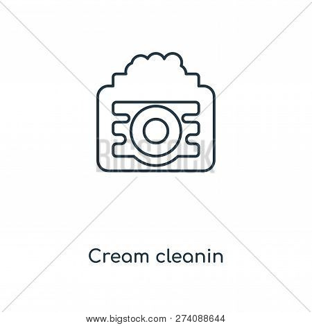 Cream Cleanin Icon In Trendy Design Style. Cream Cleanin Icon Isolated On White Background. Cream Cl