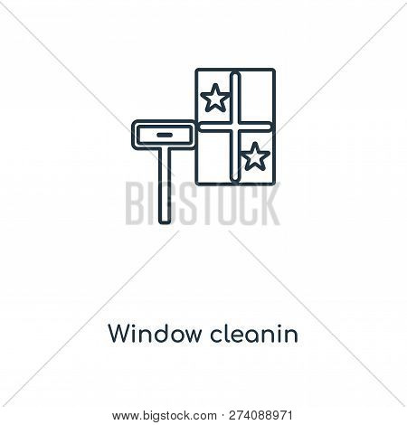 Window Cleanin Icon In Trendy Design Style. Window Cleanin Icon Isolated On White Background. Window