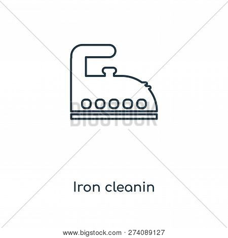 Iron Cleanin Icon In Trendy Design Style. Iron Cleanin Icon Isolated On White Background. Iron Clean