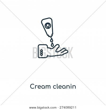 Cream Cleanin Icon In Trendy Design Style. Cream Cleanin Icon Isolated On White Background. Cream Cl