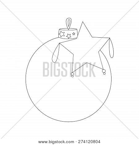 Christmas Decoration.  Christmas Tree Toy.  Vector Template Or Stencil.  Contours.