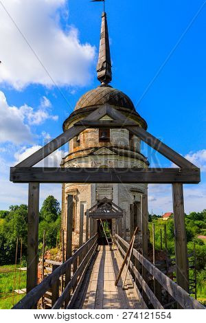 Bell Tower In Cathedral Of The Ascension Of The Lord. Spaso-sumorin Monastery. Totma. Vologda Region
