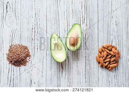 Fletley From Healthy And Wholesome Food. Namely, These Are Avocado, Sesame And Migdal.
