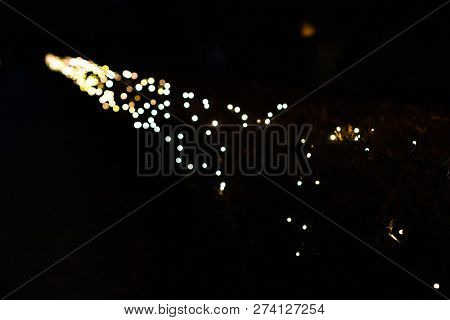 Blurry Christmas Lights On An Evening. Lightchain, Bright, Xmas, Mood;