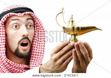 Arabský mladík s lampou